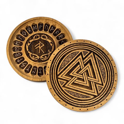 VALKNUT, FUTHARK RUN SET AND GIFT BOX SMALL, 21 CM
