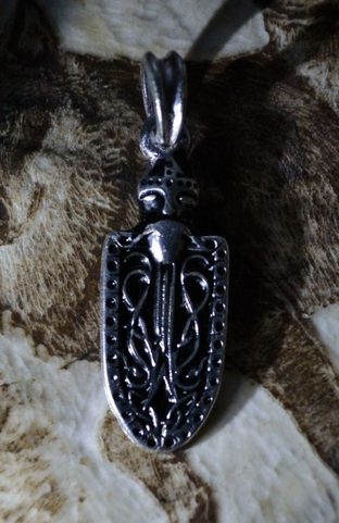 VIKING SHIELD SILVERED PENDANT