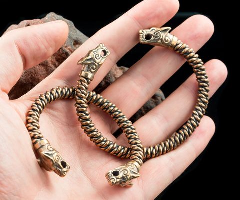 WOLF FENRIR, TWISTED BRACELET, BRONZE