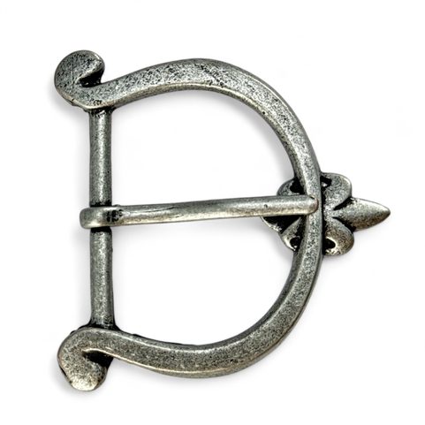 FLEUR DE LIS BELT BUCKLE, MIDDLE AGES - ZINC