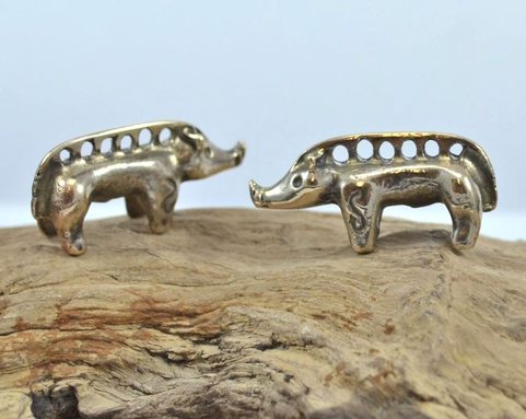 CELTIC BOAR, TABOR, BOHEMIA, BRONZE PENDANT, REPLICA