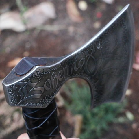 BOHEMIA - AXE, ETCHED WITH LEATHER