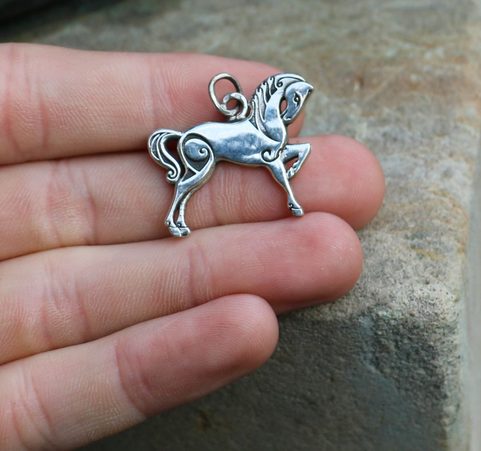 CELTIC HORSE, SILVER PENDANT