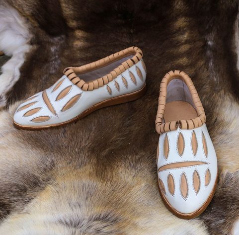 RENAISSANCE SHOES, LEATHER, WHITE