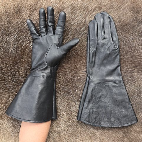 GANTS D'ESCRIME EN CUIR NOIR
