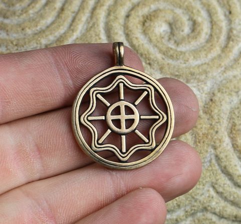 SLAVIC SUN II, BRONZE PENDANT