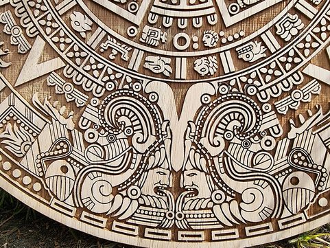 AZTEC CALENDAR WALL DECORATION 29CM WOOD