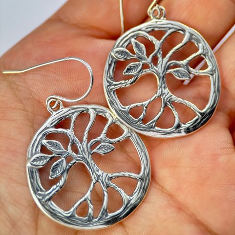 TREE - ARBOR, EARRINGS, SILVER