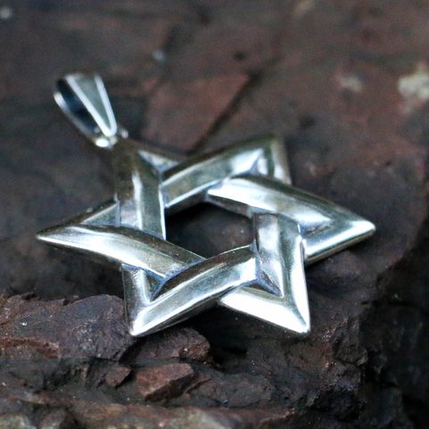 DAVID'S STAR, LARGE PENDANT STERLING SILVER
