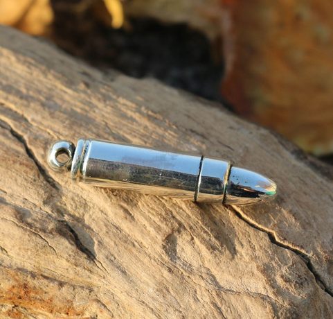 BULLET, 9MM LUGER, SILVER PENDANT