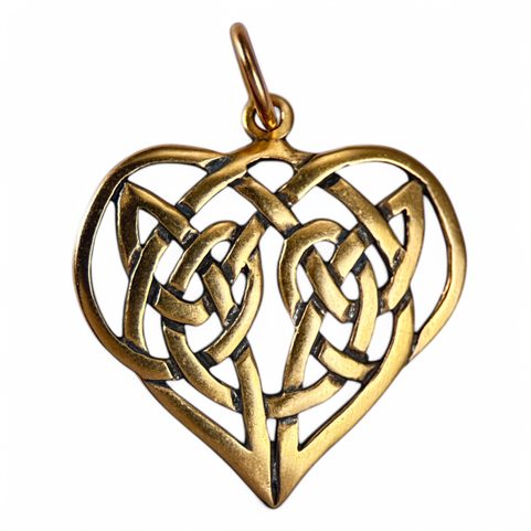 CELTIC HEART PENDANT, BRONZE