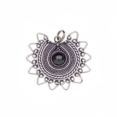 LADA MOLDAVITE, GREAT MORAVIA PENDANT SILVER 925