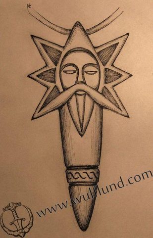 PERUN SLAVIC GOD, PENDANT, ZINC