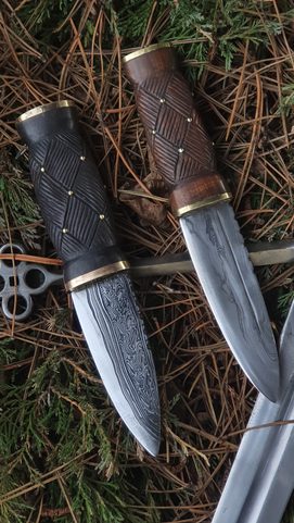 SGIAN DUBH, SCOTTISH KNIFE - DAMASCUS STEEL