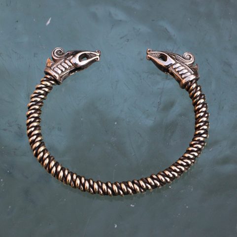 DREKI, VIKING BRASS BRACELET BRAIDED