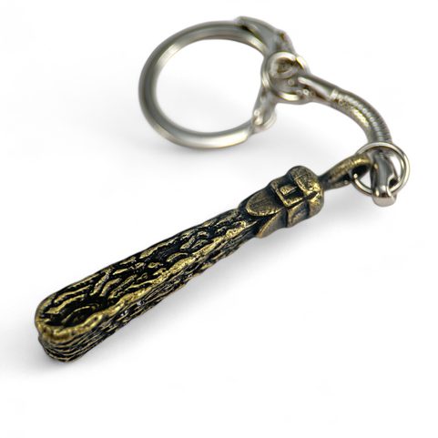 SVANTOVÍT, SLAVIC GOD, KEYCHAIN, ZINC, OLD BRASS
