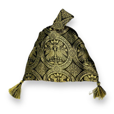MEDIEVAL LADIES' BAG, 15TH CENTURY, BROCADE, FALCONS