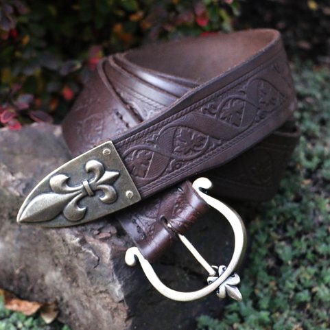 FLEUR BROWN LEATHER BELT