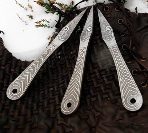 MUNINN ETCHED THROWING KNIFE - SET OF 3