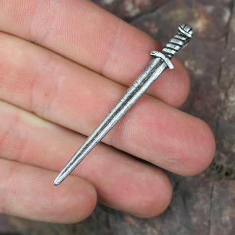 VIKING SWORD, ZINC PENDANT, ANTIQUE SILVER