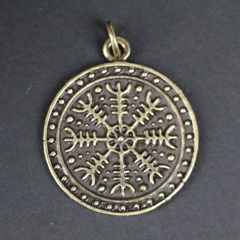 HELM OF AWE ÆGISHJÁLMUR ICELANDIC PENDANT, ZINC