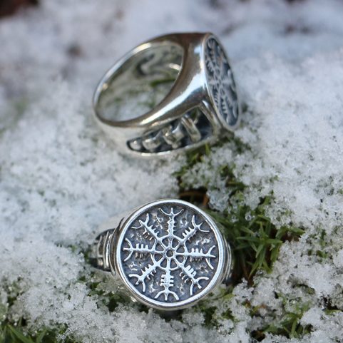 AEGISHJÁLMUR, WIKINGER RING, SILBER 925, 27G