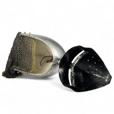 HENRY, GERMAN BASCINET KLAPPVISOR, MEDIEVAL HELMET, 2 MM SHEET METAL