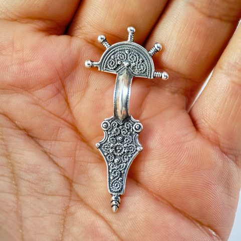 FIBULA - BRIDGE SLAVIC PENDANT, SERBIA, SILVER 925
