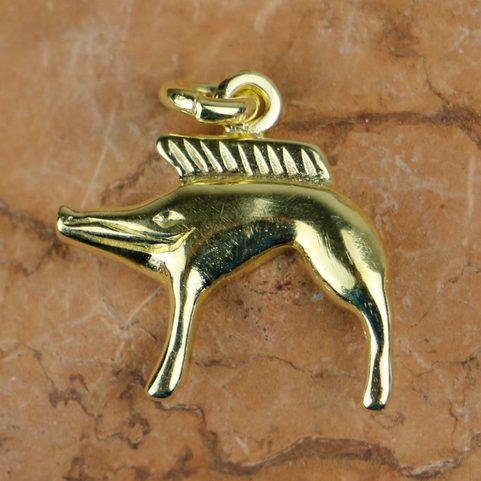 CELTIC BOAR, NEUVY-EN-SULLIAS, GOLD PLATED PENDANT