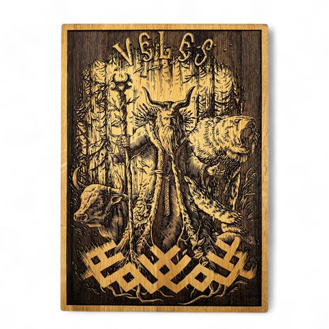 VELES WALL DECORATION, WOOD 32X46CM