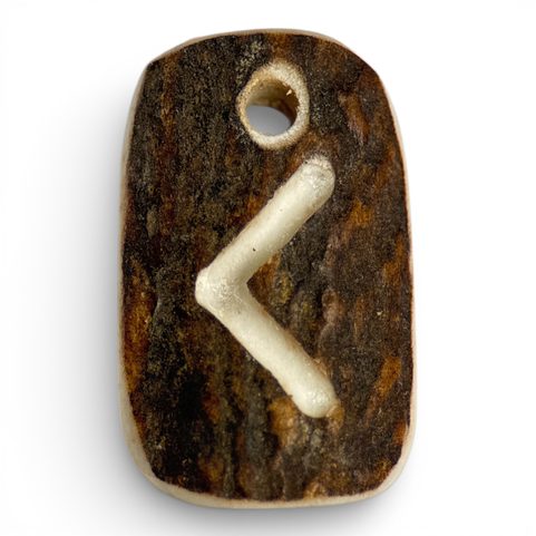 KAUNAN, PENDENTIF RUNE EN BOIS DE CERF