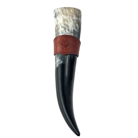 WOLF LEATHER HORN HOLDER