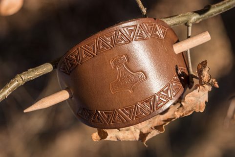 THOR'S HAMMER, LEATHER HAIR CLIP