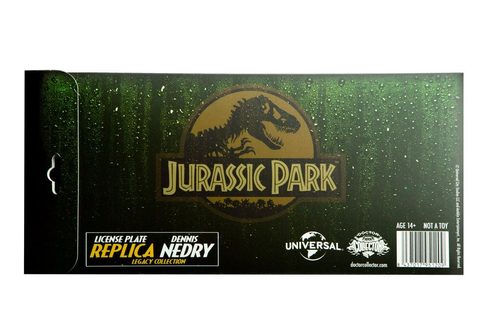 JURASSIC PARK REPLICA 1/1 DENNIS NEDRY LICENSE PLATE