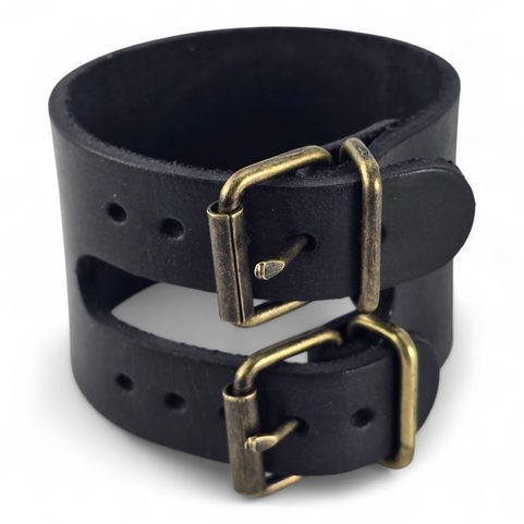 BOHEMIA, LEATHER BRACELET WITH CZECH LION, BLACK