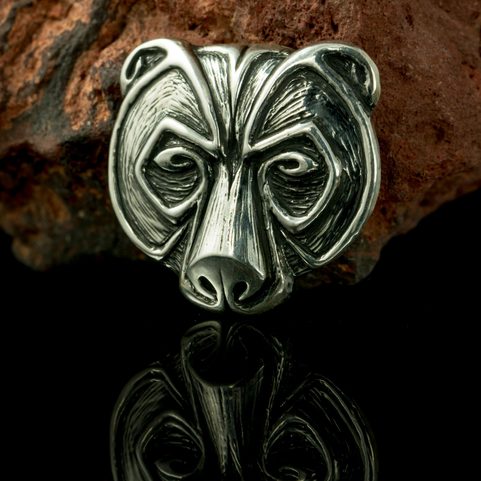 URSUS, BEAR PENDANT, STERLING SILVER