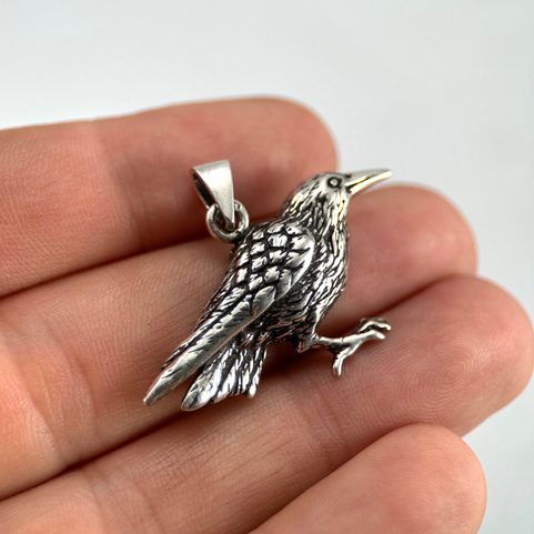 CROW, SILVER PENDANT, AG 925