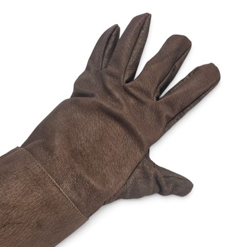 LEATHER MUSKETEER GLOVES FOR FENCERS, BROWN