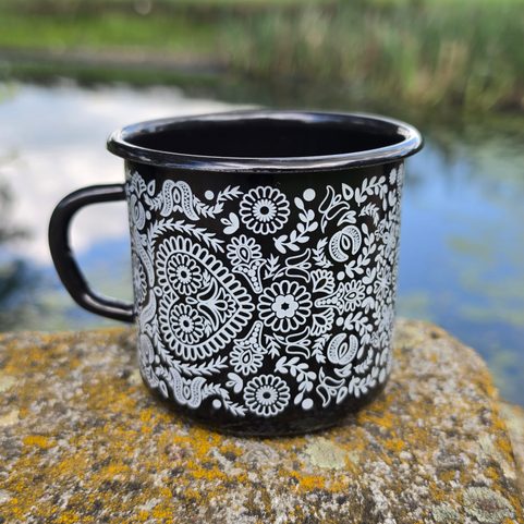 ČIČMANY ENAMEL MUG, SLOVAKIA