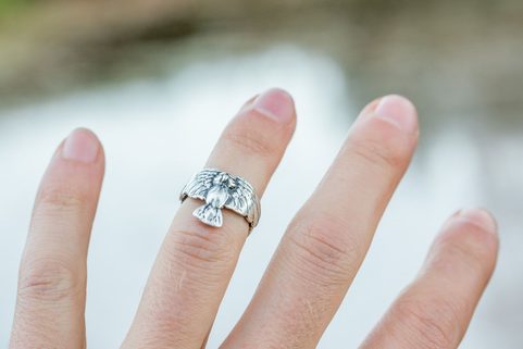 HIBOU, BAGUE D'ARGENT