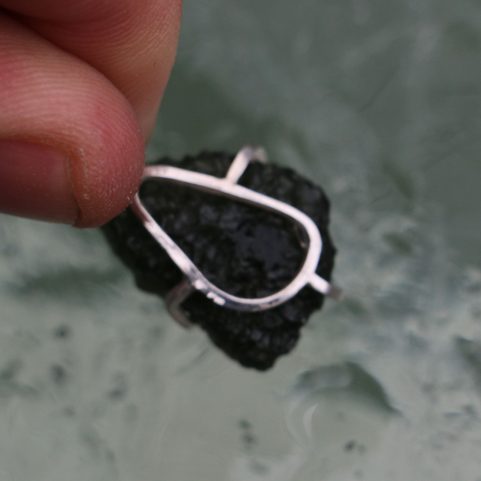 ASTRA, MOLDAVITE, SILVER PENDANT AG 925