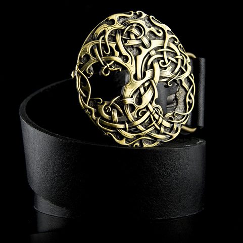 TREE OF LIFE BELT BUCKLE, BRASS
