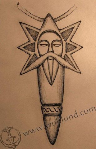 PERUN, SLAVIC THUNDER GOD, PENDANT, SILVER 925