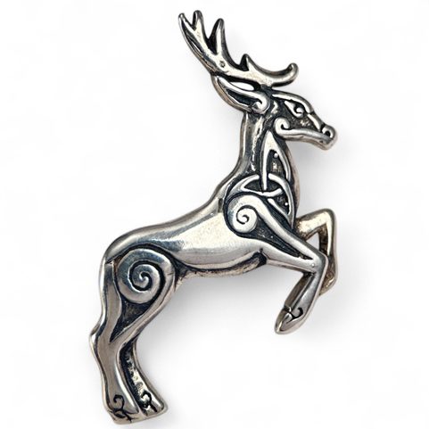 CELTIC DEER - HERNE, STERLING SILVER RIVET FOR LEATHER