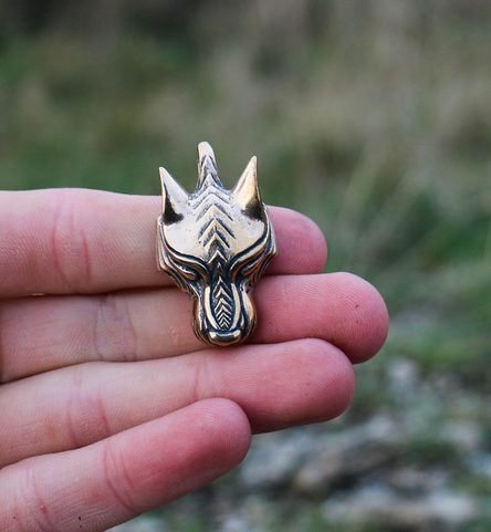 WARG, NORSE WOLF, VIKING PENDANT, BRONZE