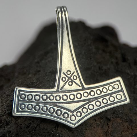 LARGE THOR'S HAMMER, ROMERSDAL, DENMARK, STERLING SILVER