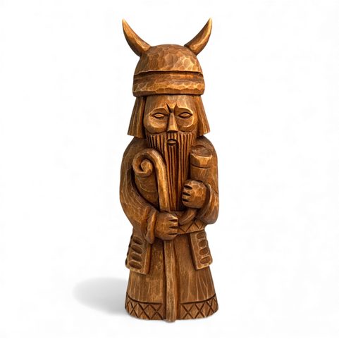 VELES, SLAVIC GOD, HAND CARVED WOODEN STATUE