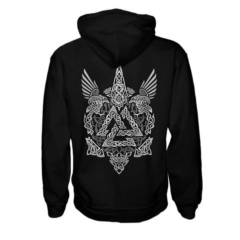 VALKNUT VIKING HOODIE ZIPPER BW