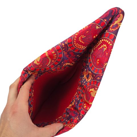 MEDIEVAL CAP, WOOL, BROCADE, RED