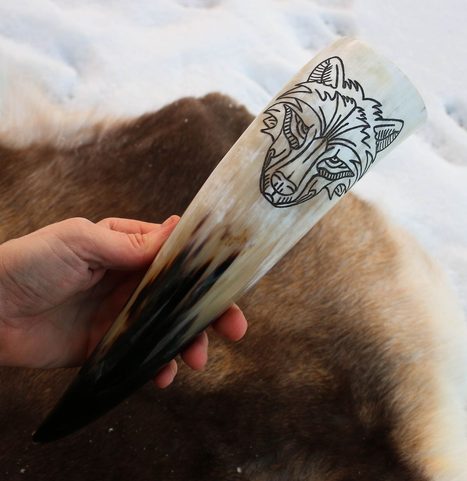 VUK - WOLF, DRINKING HORN